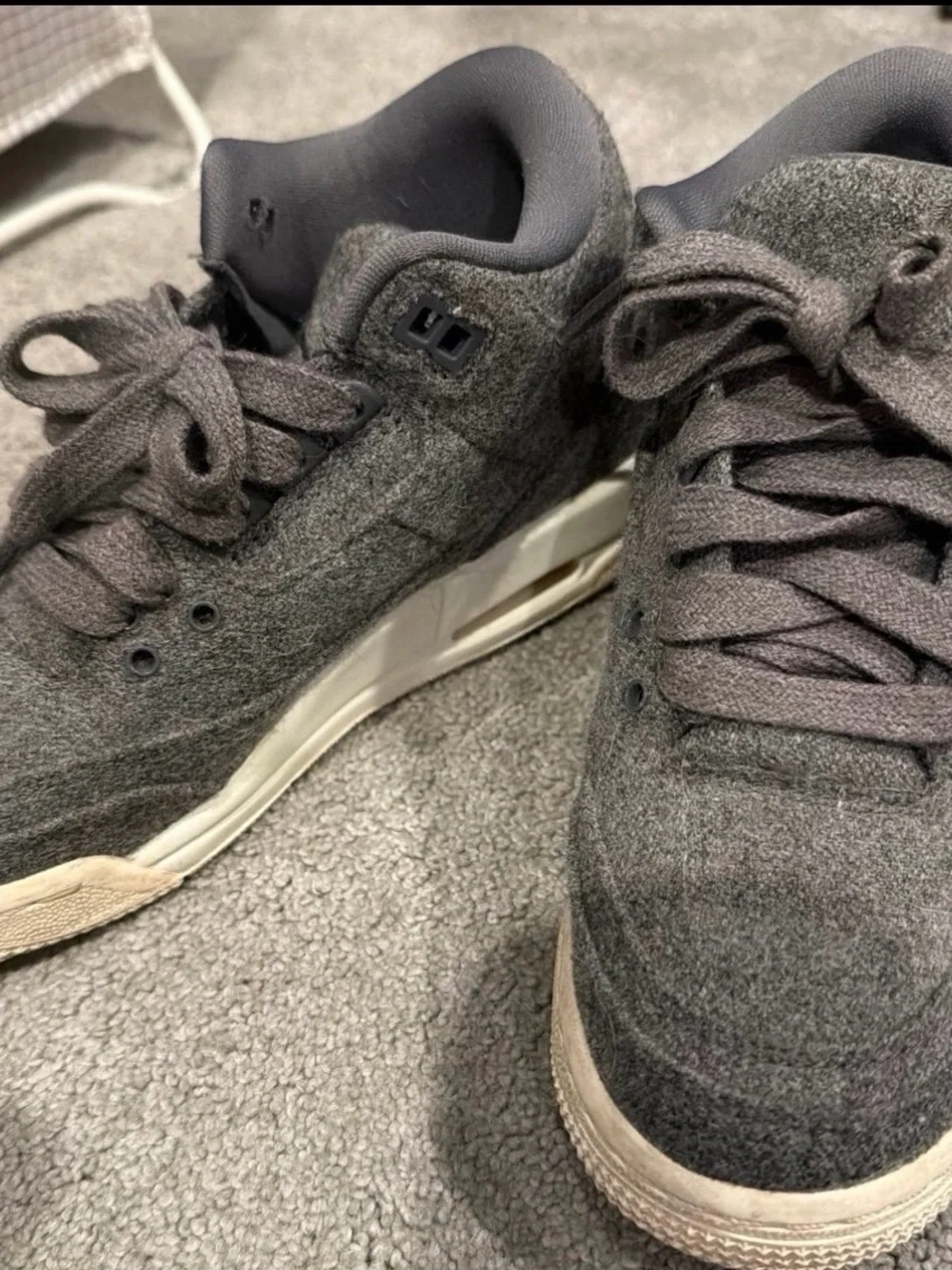 Jordan Kids Wool-Textured Gray and Cream Sneakers